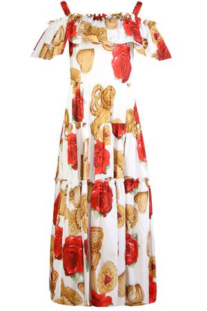 Платье с воланом и бантовыми складками Dolce & Gabbana 599107902