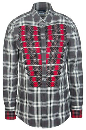 Клетчатая рубашка с контрастными вставками Dolce & Gabbana 599108239