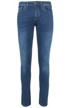 Зауженные синие джинсы из стретч-денима Dirk Bikkembergs 1487108228 купить с доставкой