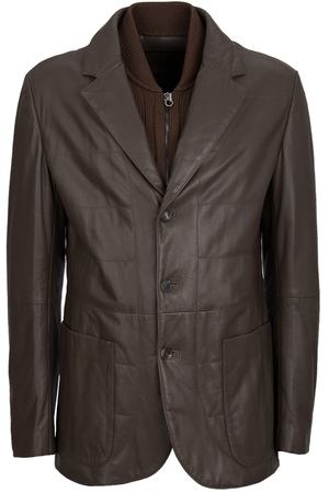 Куртка кожаная Salvatore Ferragamo Salvatore Ferragamo 0485770/коричневый купить с доставкой