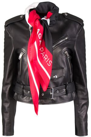 Кожаная куртка с шелковым платком Balenciaga 397108759 вариант 3