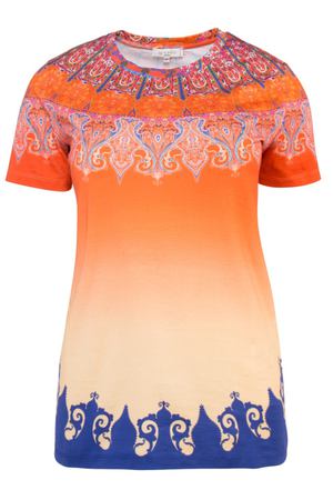 Оранжевая футболка с восточным мотивом ETRO 907109064 вариант 2