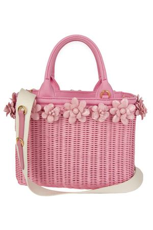 Розовая сумка-корзинка с декором Prada 40109008 купить с доставкой