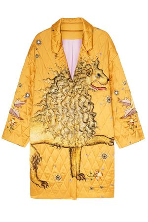 Желтое стеганое пальто с рисунком Alena Akhmadullina 73109183 купить с доставкой