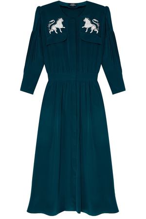 Длинное зеленое платье с вышивкой Alena Akhmadullina 73109232 купить с доставкой