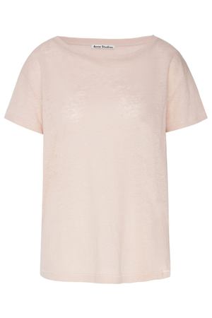 Розовая льняная футболка Acne Studios 876109104 купить с доставкой