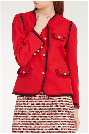 Красный жакет с контрастной отделкой Gucci 470109727