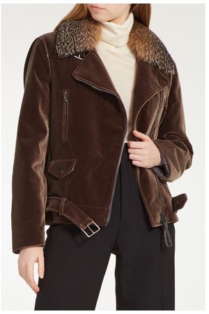 Куртка с меховой отделкой Brunello Cucinelli 1675109801 купить с доставкой