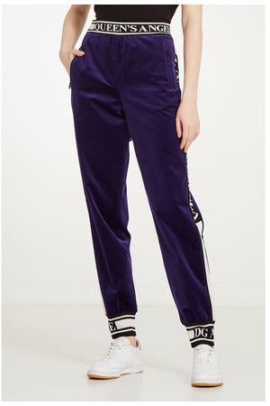 Фиолетовые велюровые брюки Dolce & Gabbana 599109800