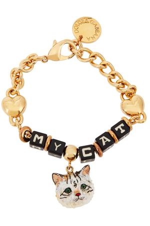 Золотистый браслет с кошкой Dolce & Gabbana 599109839 купить с доставкой
