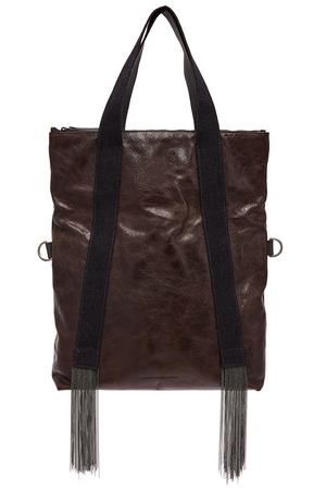 Коричневая кожаная сумка Brunello Cucinelli 1675109862 купить с доставкой