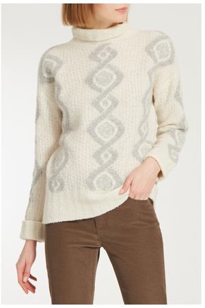 Белый свитер с серым узором Lorena Antoniazzi 2136109489 купить с доставкой