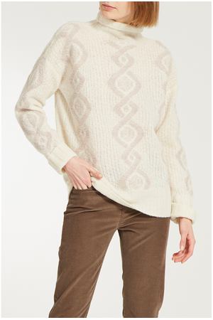 Белый свитер с розовым узором Lorena Antoniazzi 2136109490 купить с доставкой