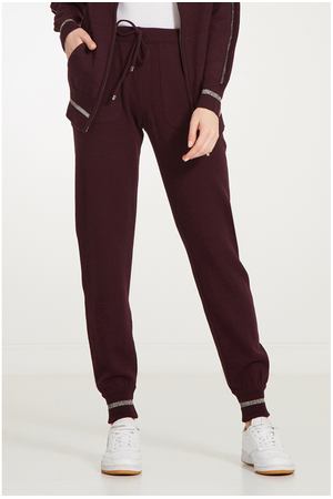 Бордовые брюки с манжетами Lorena Antoniazzi 2136109434 купить с доставкой