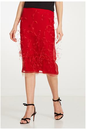 Красная юбка с перьями №21 35110010 купить с доставкой