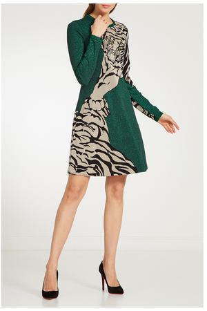 Зеленое платье с тигром Valentino 210110059 купить с доставкой