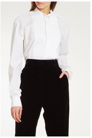 Белая рубашка из хлопка Saint Laurent 1531110119