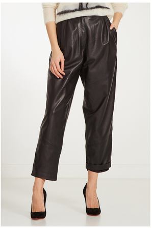 Черные кожаные брюки с поясом Alexander Terekhov 74110169 вариант 3 купить с доставкой