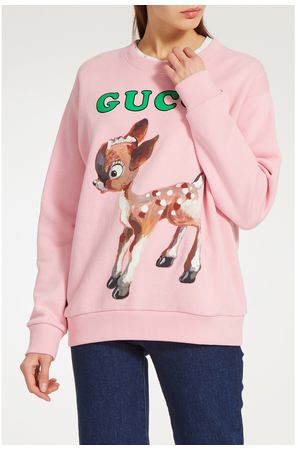 Розовый свитшот с принтом Gucci 470110274