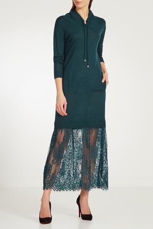 Бирюзовое платье с кружевом Twinset 1506110279 вариант 3 купить с доставкой