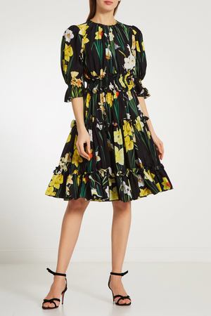 Шелковое платье с цветочным принтом Dolce & Gabbana 599110291 купить с доставкой