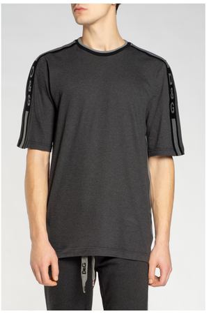 Серая футболка с отделкой Dolce & Gabbana 599110235 купить с доставкой
