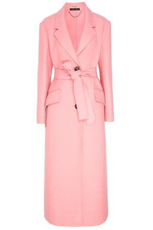 Розовое пальто из шерсти Miu Miu 375110810