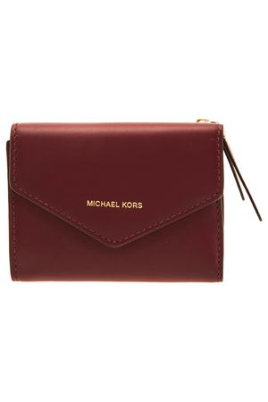 Бордовый кожаный кошелек Blakely Michael Michael Kors 984111016