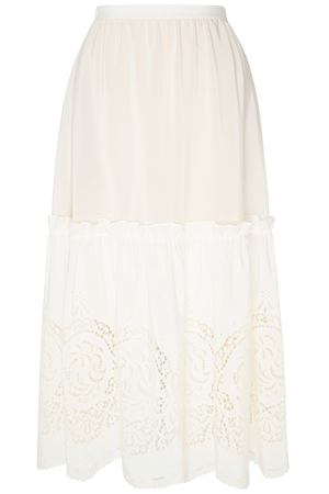 Шелковая юбка с ажурным узором Stella McCartney 193111215 купить с доставкой