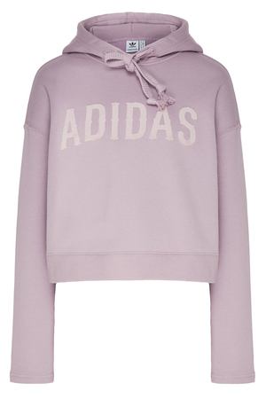 Сиреневое кроп-худи с логотипом adidas 819111271