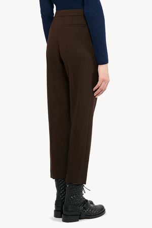 Укороченные шерстяные брюки Chloe Chloe 17APA03062 Коричневый купить с доставкой