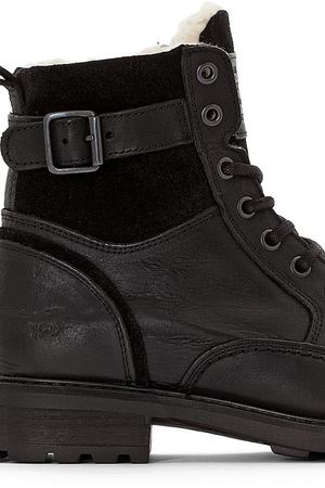 Ботинки из кожи на меху и шнуровке Mustang Shoes 37122