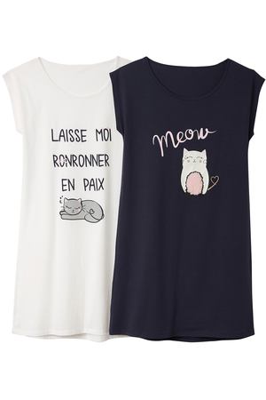 Комплект из 2 ночных рубашек из хлопка La Redoute Collections 10107 купить с доставкой