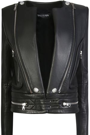 Кожаная куртка  Balmain Balmain 127376 376p Черный купить с доставкой