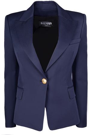 Шерстяной пиджак Balmain Balmain 997497132l Синий купить с доставкой