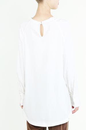 Базовая блуза BRUNELLO CUCINELLI Brunello Cucinelli MA970E5200 Белый купить с доставкой