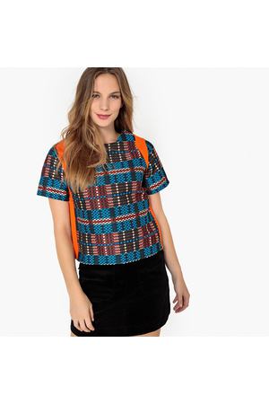 Блуза жаккардовая разноцветная, короткие рукава La Redoute Collections 836 купить с доставкой
