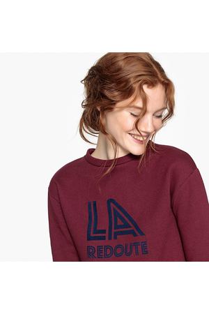 Свитшот велюровый с принтом спереди La Redoute Collections 128502