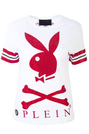 Хлопковая футболка BunnyPlein Philipp Plein A18С WTK1140 Белый