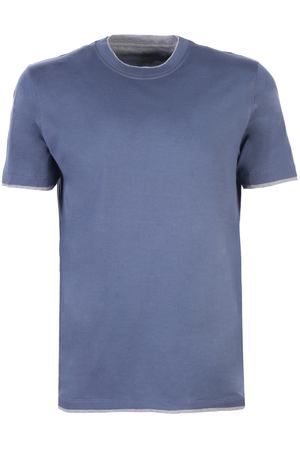 Хлопковая футболка Brunello Cucinelli M0T617427 CN719 Синий купить с доставкой