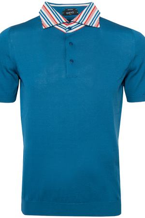 Хлопковая футболка-поло Svevo Svevo 82128SE17/ Синий полосат.воротн