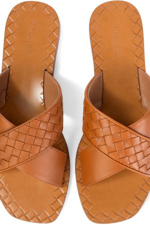 Кожаные шлепанцы Bottega Veneta Bottega Veneta 003 495537/v0013/2712 Коричневый