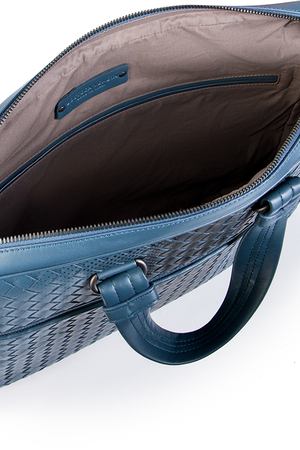 Кожаная сумка с плетением Bottega Veneta Bottega Veneta 001 495831/vcl42/4279 Синий купить с доставкой