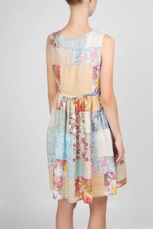 Льняное платье  120% Lino 120% Lino 4657-385-цветы мультицвет