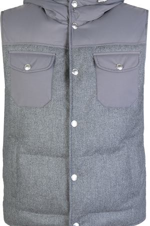 Жилет с капюшоном BRUNELLO CUCINELLI Brunello Cucinelli MM4281378 Серый вариант 2
