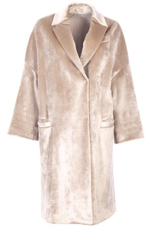Пальто из бархата Scuba Brunello Cucinelli MA5899185 C6305 Бежевый купить с доставкой