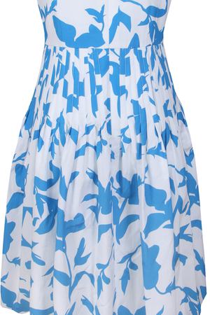 Хлопковое платье  Carolina Herrera Carolina Herrera 5412sne Белый, Голубой, Цветочный принт купить с доставкой