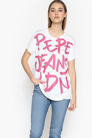 Футболка с круглым вырезом, рисунком и короткими рукавами Pepe Jeans 183830