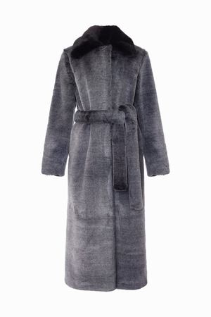 Шуба из искусственного меха Alisa Kuzembaeva Меховое пальто темно-серого цвета вариант 2