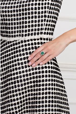 Серебряное кольцо с зеленым агатом и бесцветными топазами «Граф Орлов» Axenoff Jewellery 53915493
